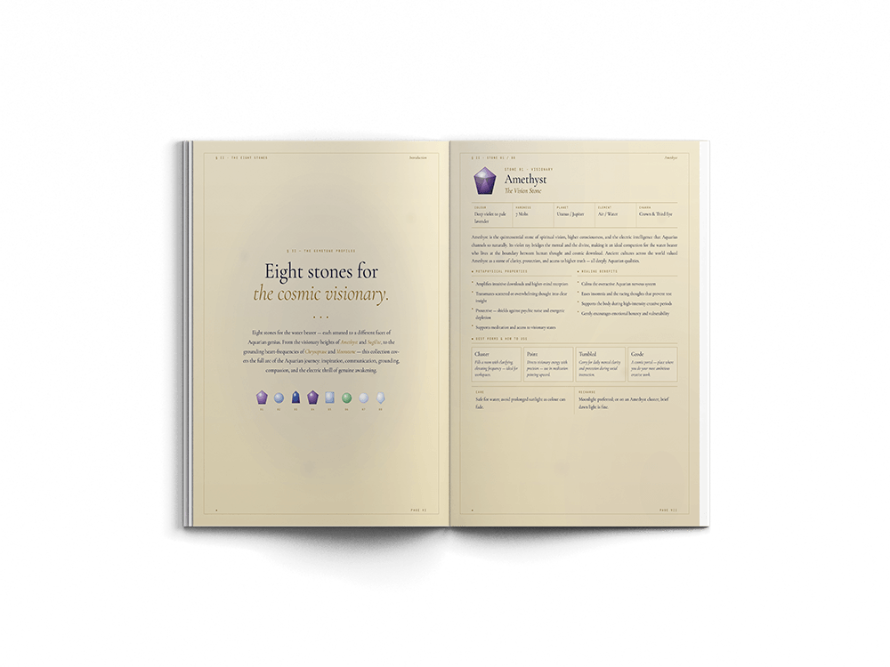 A glimpse inside a Gemsourcery grimoire — eight stones, rituals, and crystal lore